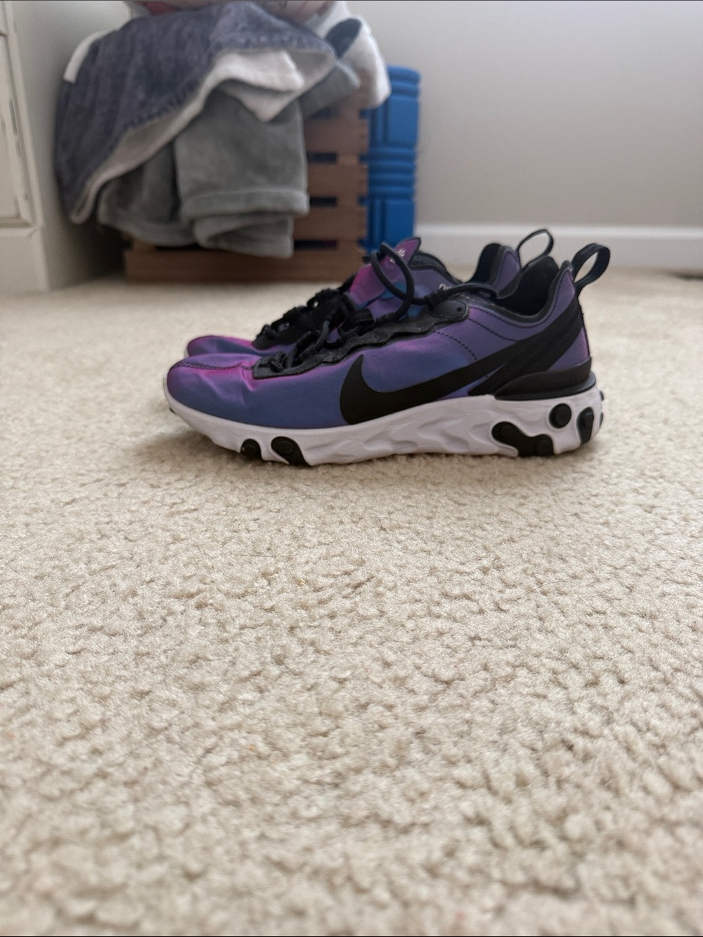 Nike React Purple and Black Low-Top Sneakers